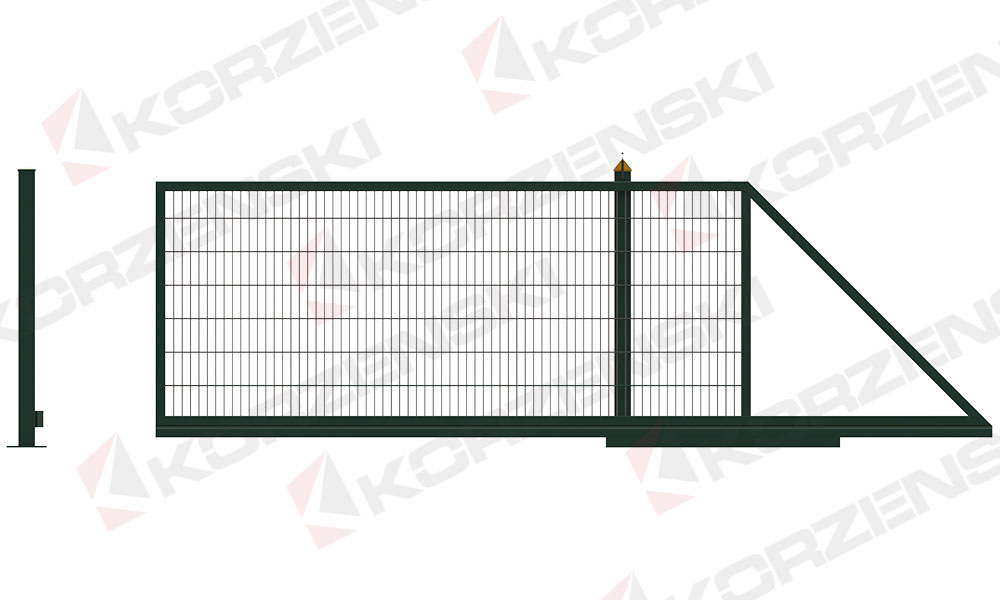 Freitragendes Schiebetor 6 - 5 - 6, 1400mm, RAL7016 Anthrazitgrau