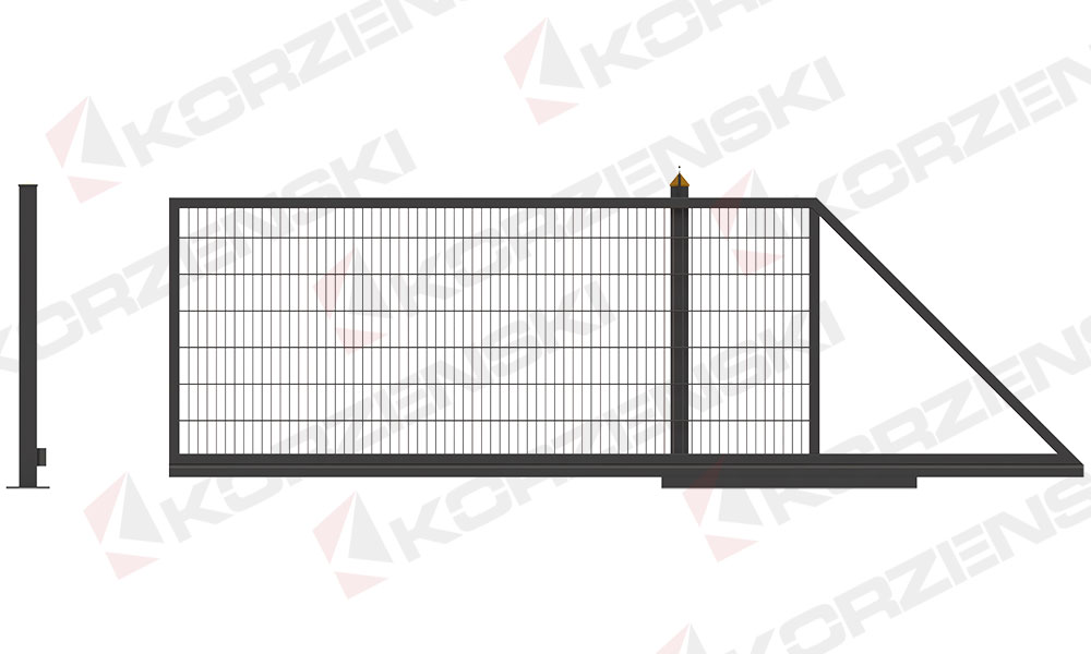 Freitragendes Schiebetor 6 - 5 - 6, 1400mm, RAL7016 Anthrazitgrau